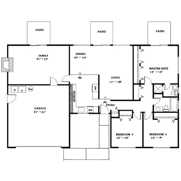 Ranch House Plan First Floor - Tripoli Traditional Ranch Home 085D-0037 - Shop House Plans and More