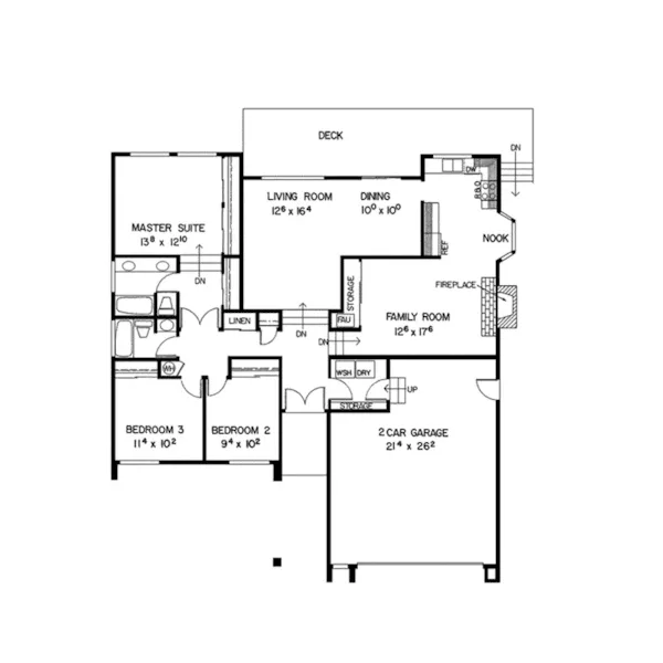 Ranch House Plan First Floor - Raymar Place Ranch Home 085D-0041 - Shop House Plans and More