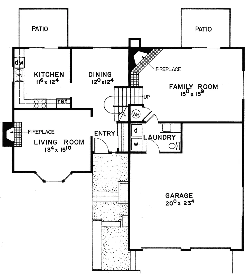 Mountain House Plan First Floor - Whitham Rustic Mountain Home 085D-0043 - Shop House Plans and More