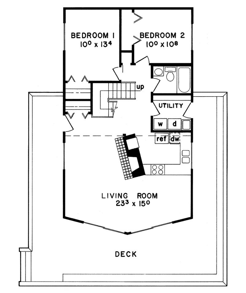 Vacation House Plan First Floor - Galena Point A-Frame Home 085D-0045 - Search House Plans and More