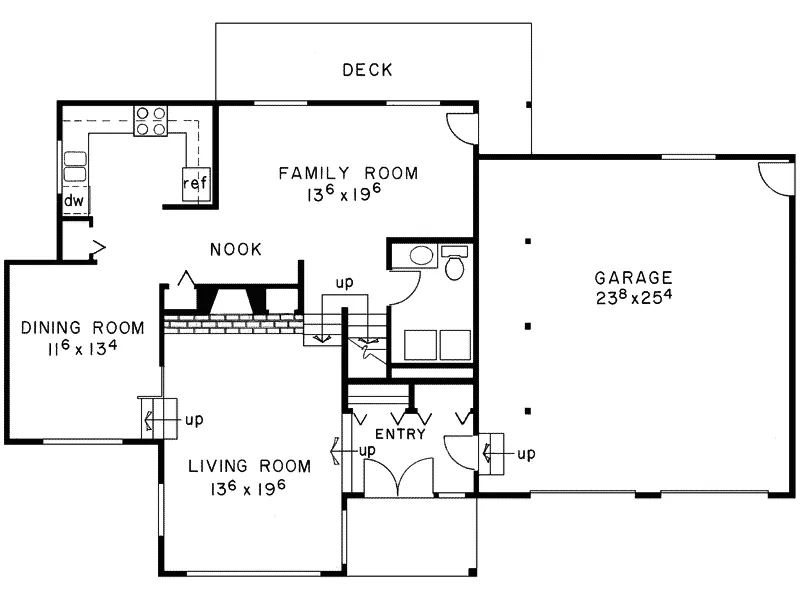 Mountain House Plan First Floor - Lang Hill Mountain Home 085D-0050 - Shop House Plans and More