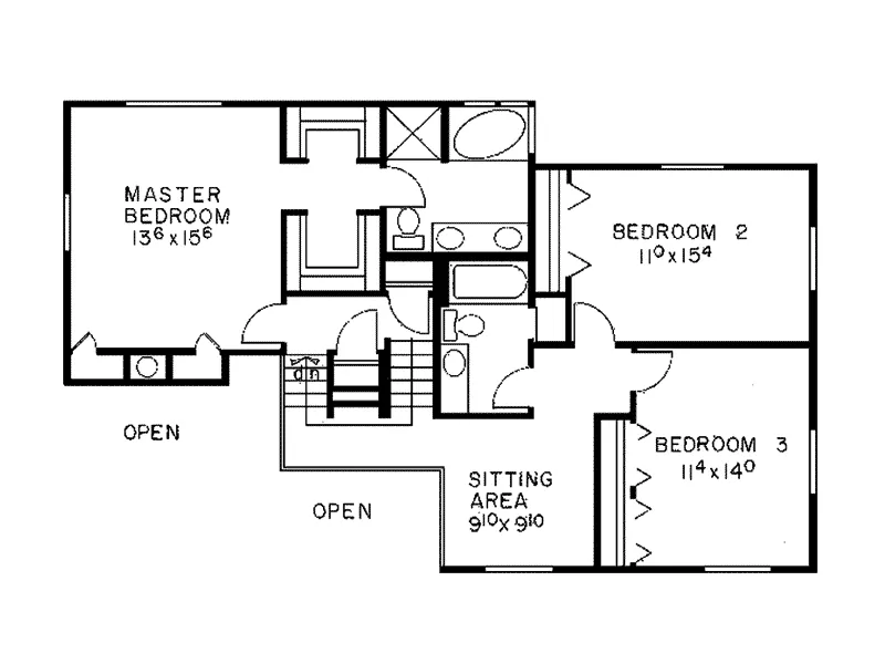 Mountain House Plan Second Floor - Lang Hill Mountain Home 085D-0050 - Shop House Plans and More