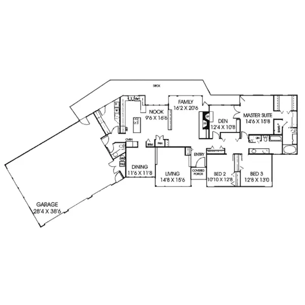 Ranch House Plan First Floor - River Ferry Vacation Ranch Home 085D-0053 - Shop House Plans and More