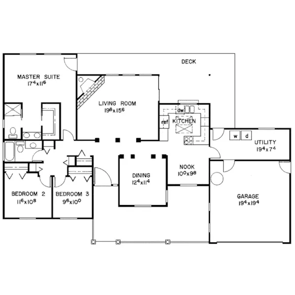 Ranch House Plan First Floor - Catawissa Ranch Home 085D-0054 - Search House Plans and More