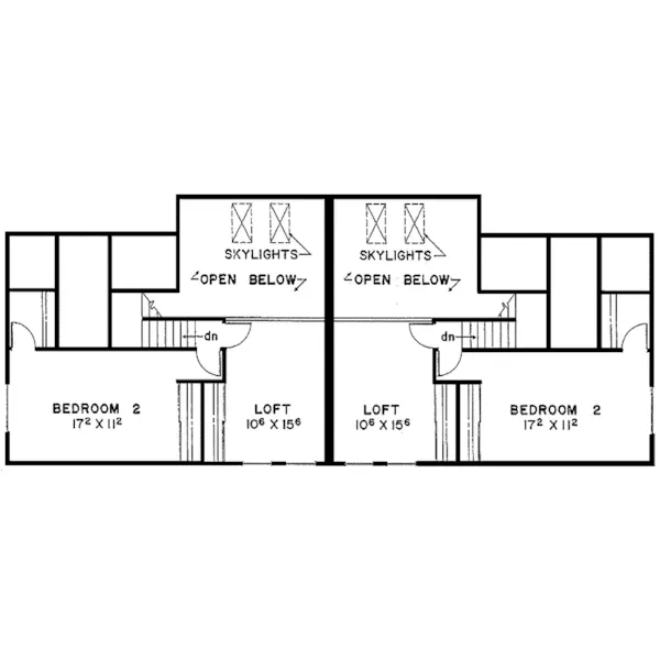 Multi-Family House Plan Second Floor - Kinloch Contemporary Duplex 085D-0057 - Search House Plans and More