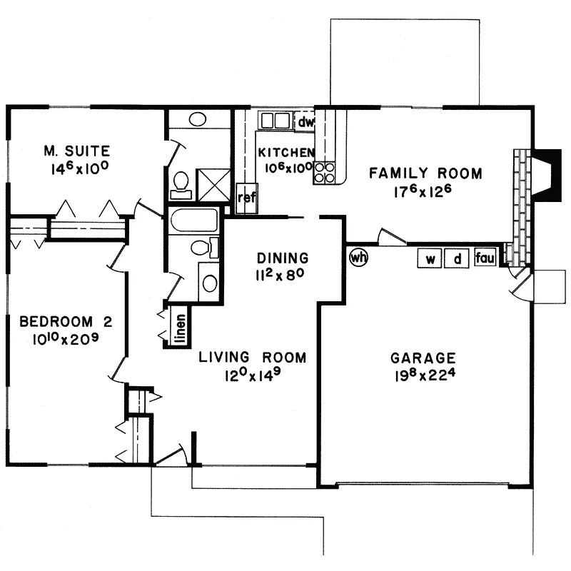 Lake House Plan First Floor - Ridgemore Lake Rustic Ranch Home 085D-0059 - Shop House Plans and More
