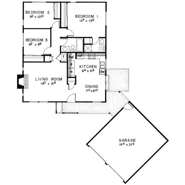 Ranch House Plan First Floor - Hawthorne Place Ranch Home 085D-0060 - Search House Plans and More