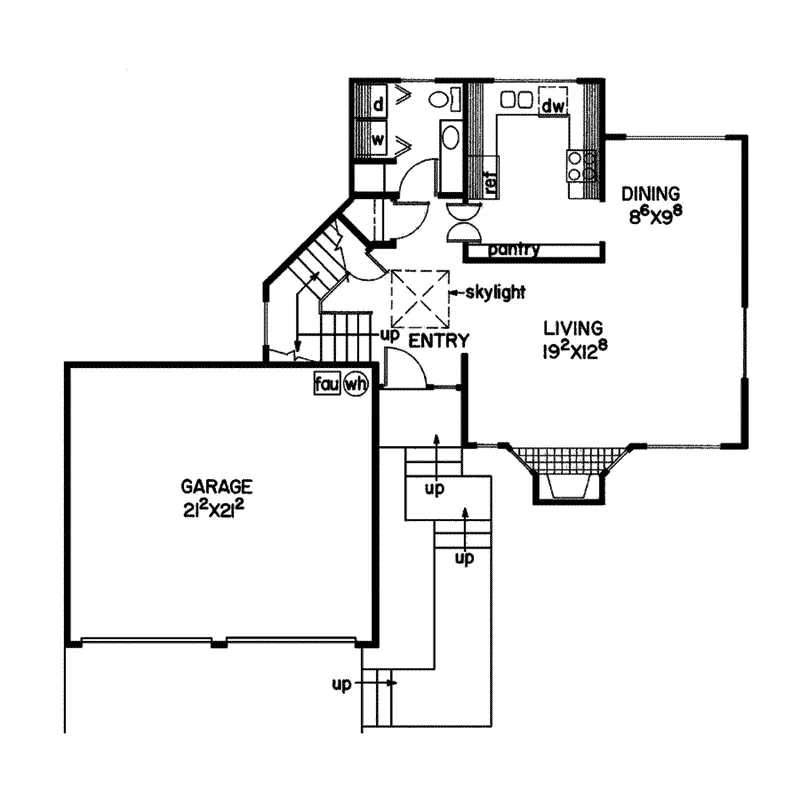 Contemporary House Plan First Floor - Cedarledge Contemporary Home 085D-0068 - Search House Plans and More