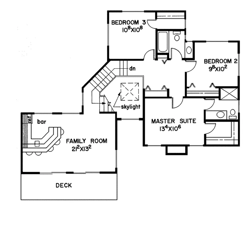 Contemporary House Plan Second Floor - Cedarledge Contemporary Home 085D-0068 - Search House Plans and More