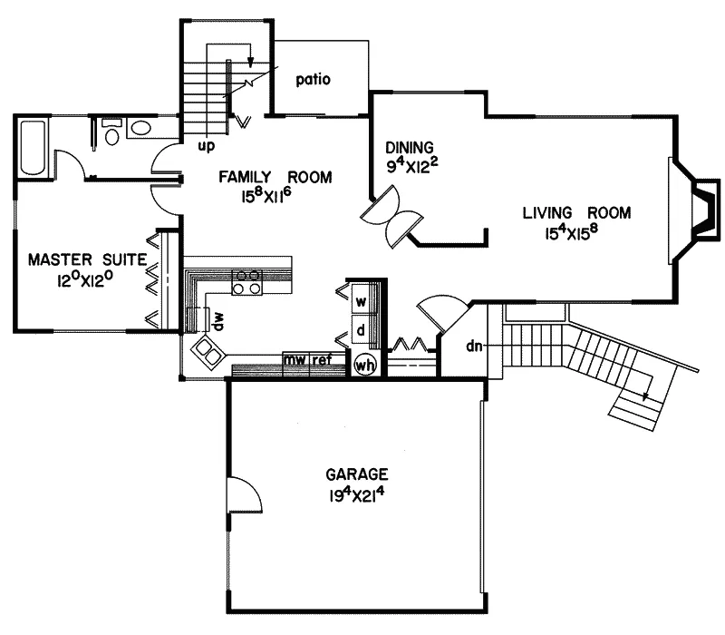 Contemporary House Plan First Floor - Tara Point Contemporary Home 085D-0069 - Shop House Plans and More