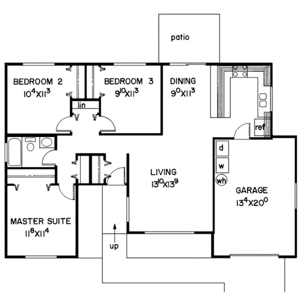 Ranch House Plan First Floor - Tremblewood Rustic Ranch Home 085D-0070 - Shop House Plans and More