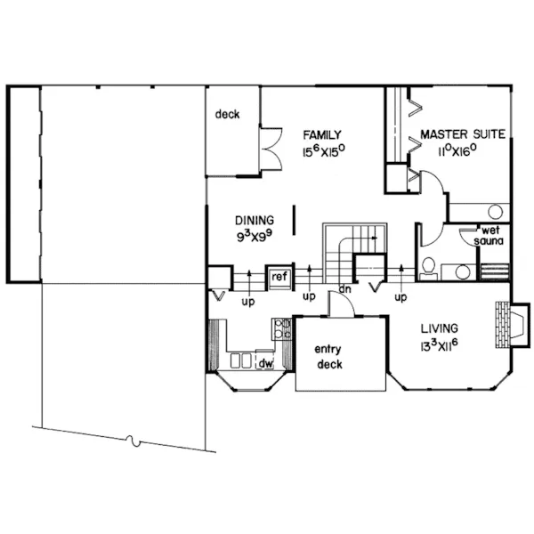 Lake House Plan First Floor - Kinamore Vacation Home 085D-0073 - Search House Plans and More