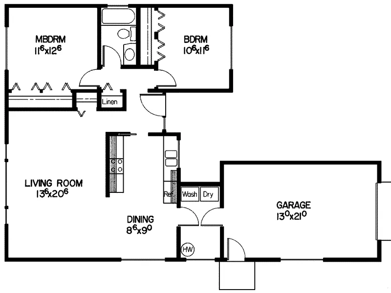Ranch House Plan First Floor - Waldon Pond Country Ranch Home 085D-0075 - Shop House Plans and More