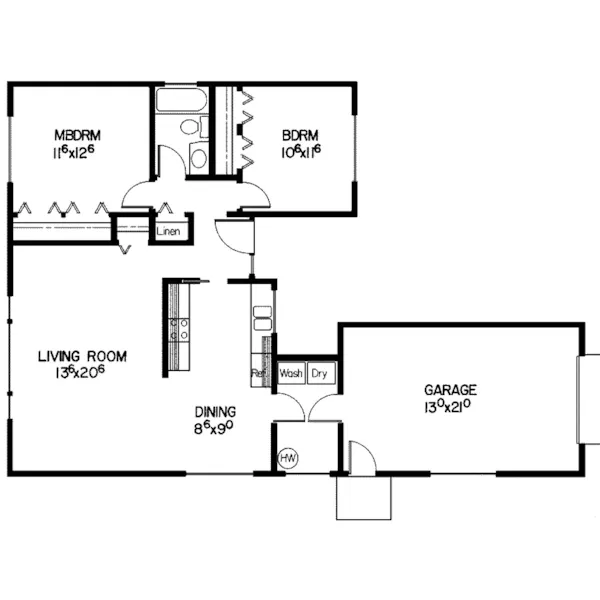 Ranch House Plan First Floor - Waldon Pond Country Ranch Home 085D-0075 - Shop House Plans and More