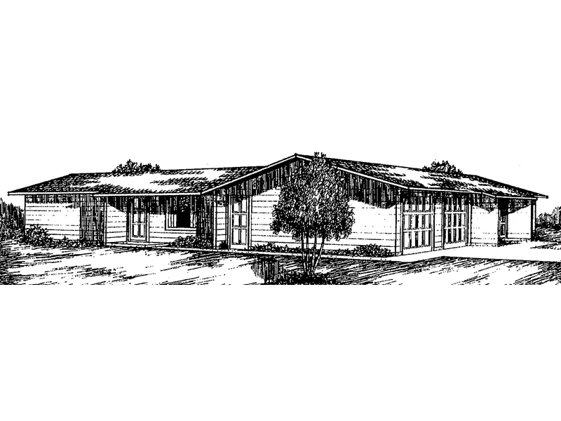Multi-Family Ranch Design Includes Two Units