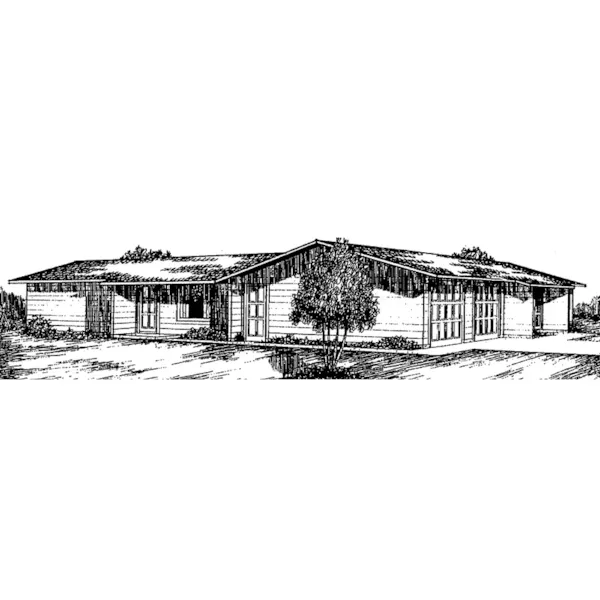 Multi-Family Ranch Design Includes Two Units