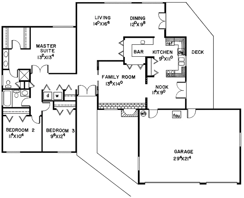 Mountain House Plan First Floor - Rambling Ridge Mountain Home 085D-0079 - Shop House Plans and More