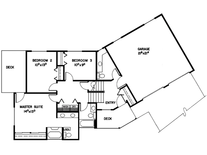 Contemporary House Plan First Floor - Frankfort Cliff Mountain Home 085D-0081 - Search House Plans and More