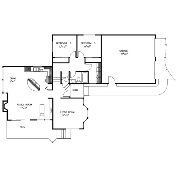 Contemporary House Plan First Floor - Micelli Contemporary Home 085D-0082 - Shop House Plans and More