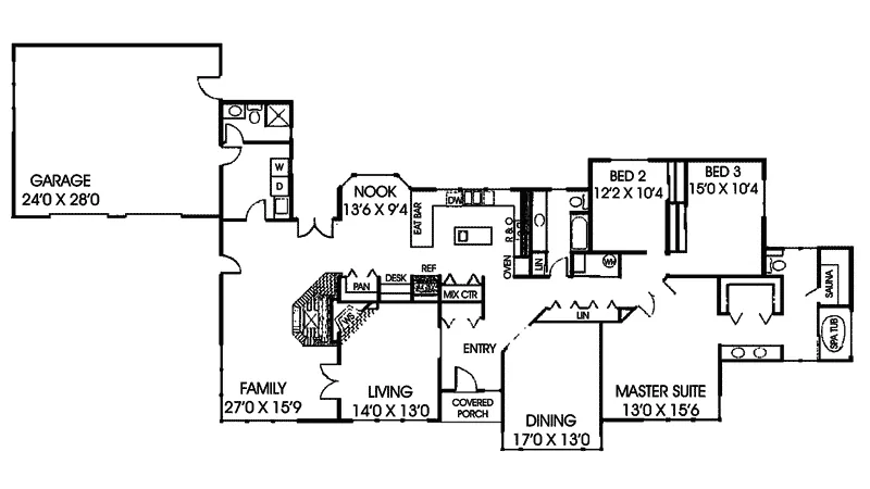Ranch House Plan First Floor - Rollingstone Ranch Home 085D-0086 - Shop House Plans and More