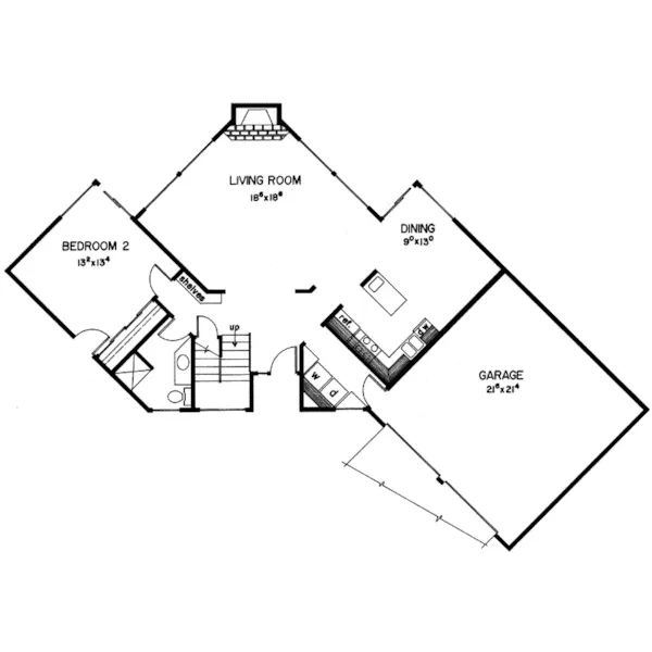 Contemporary House Plan First Floor - Randwick Rustic Home 085D-0088 - Shop House Plans and More