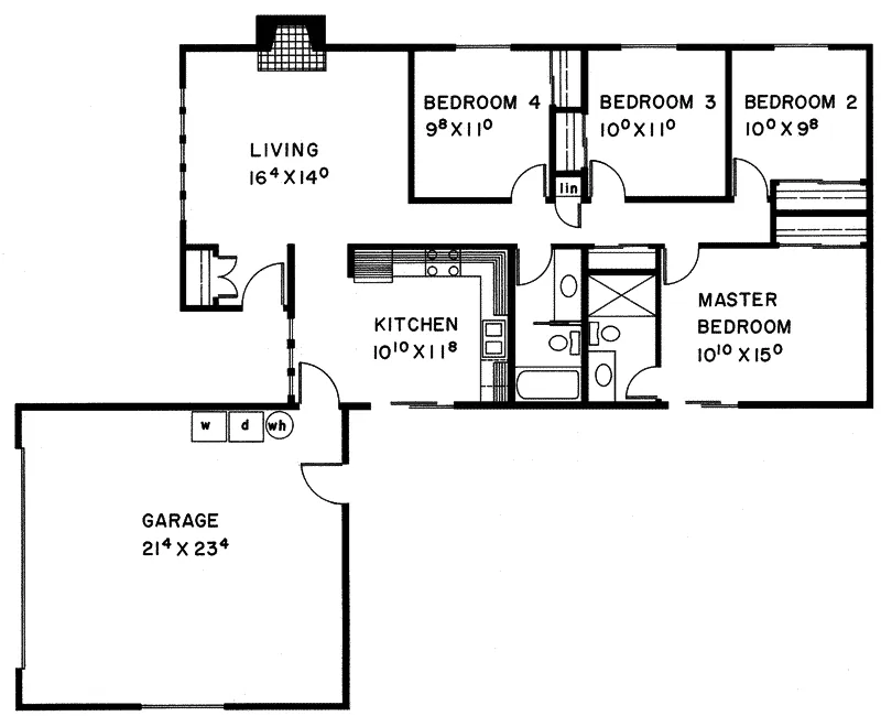 Ranch House Plan First Floor - Trifecta Ranch Home 085D-0092 - Shop House Plans and More