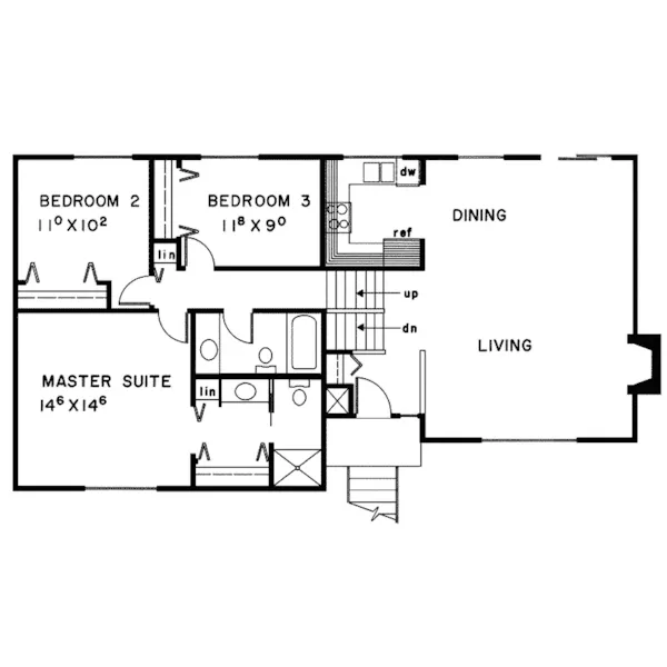 Contemporary House Plan First Floor - Demonte Country Home 085D-0094 - Search House Plans and More