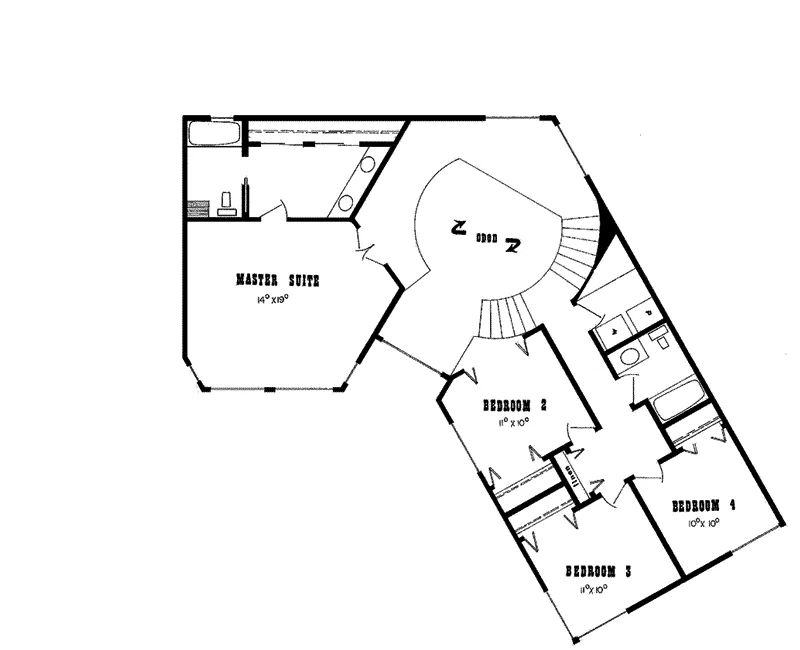 Ranch House Plan Second Floor - Tall Timber Contemporary Home 085D-0104 - Shop House Plans and More
