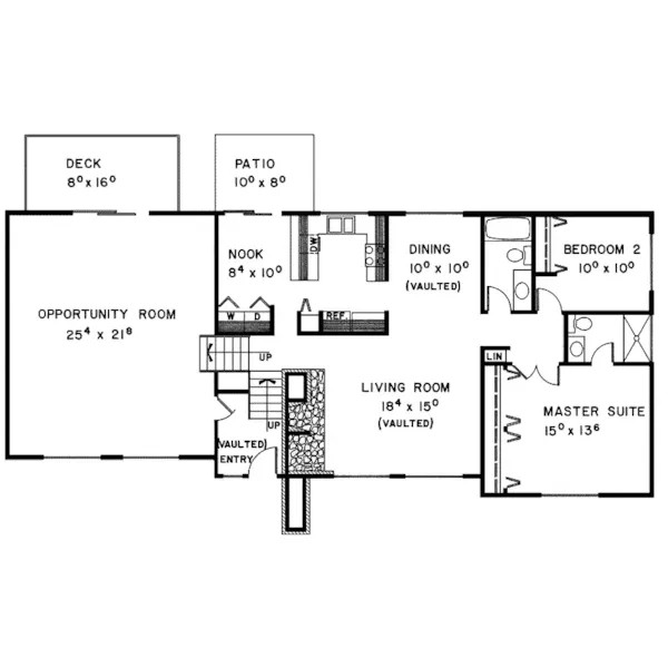 Contemporary House Plan First Floor - Aberdeen Trail Modern Home 085D-0105 - Search House Plans and More