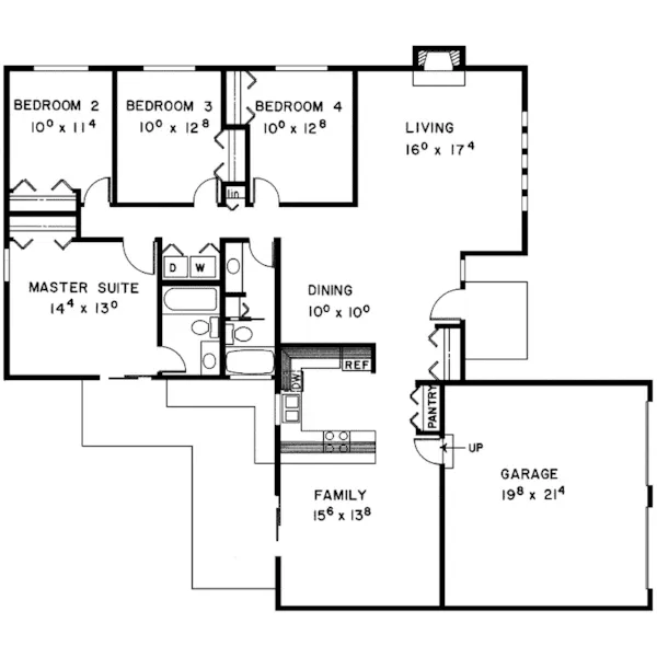 Traditional House Plan First Floor - Scotts Hill Ranch Home 085D-0107 - Shop House Plans and More