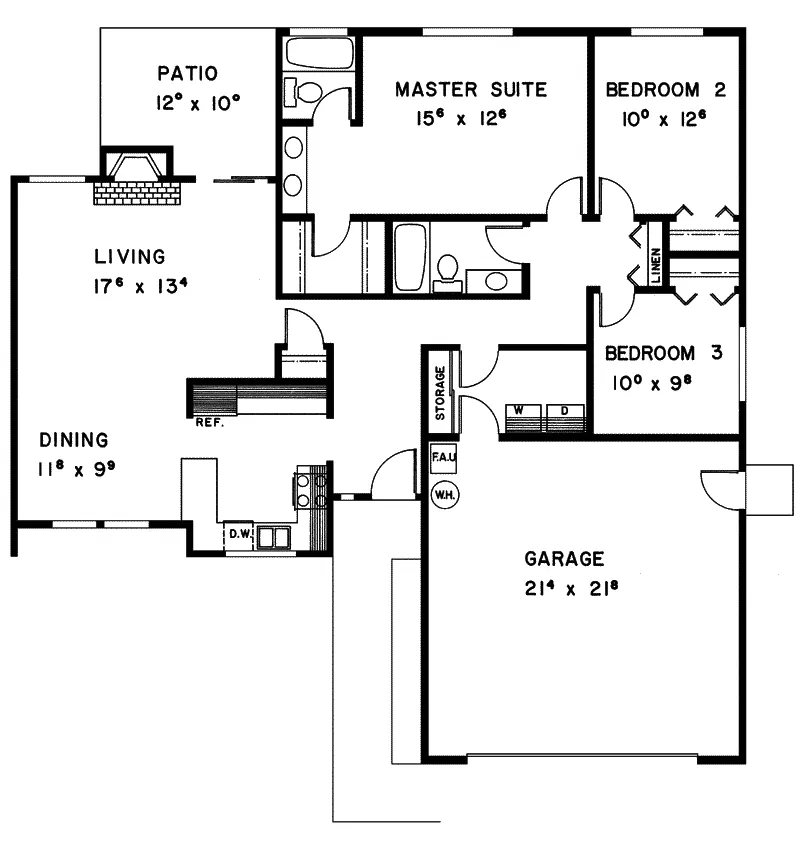 Adobe House Plans & Southwestern Home Design First Floor - Glencay Sunbelt Ranch Home 085D-0109 - Search House Plans and More