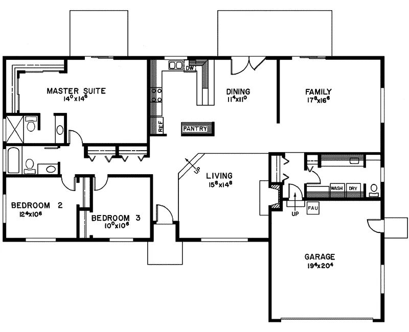 Traditional House Plan First Floor - Arnold Mill Ranch Home 085D-0113 - Search House Plans and More