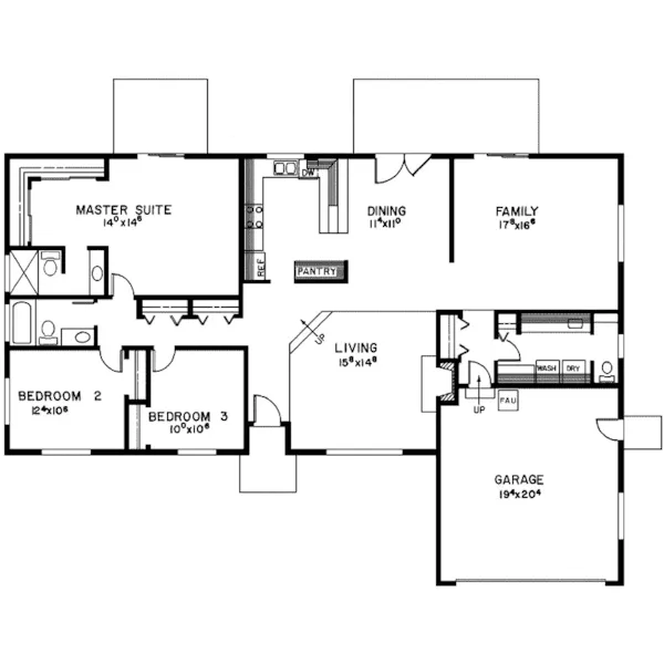 Ranch House Plan First Floor - Arnold Mill Ranch Home 085D-0113 - Search House Plans and More