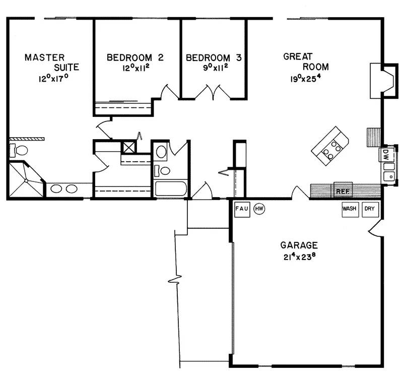Florida House Plan First Floor - Latrobe Country Ranch Home 085D-0115 - Shop House Plans and More
