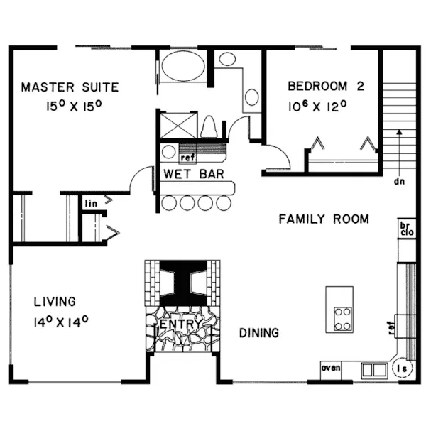 Traditional House Plan First Floor - Langford Country Home 085D-0117 - Shop House Plans and More