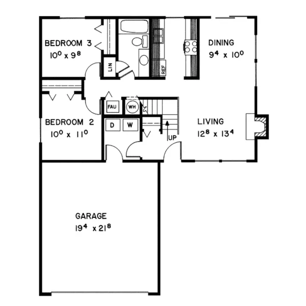 Mountain House Plan First Floor - Knoll Creek Narrow Lot Home 085D-0119 - Search House Plans and More