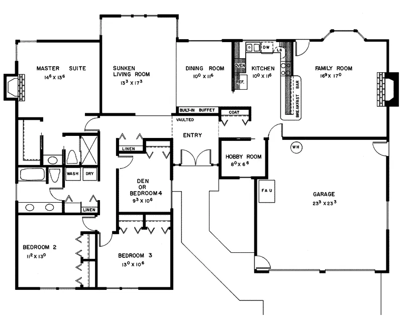Contemporary House Plan First Floor - Thurman Point Contemporary Home 085D-0121 - Shop House Plans and More