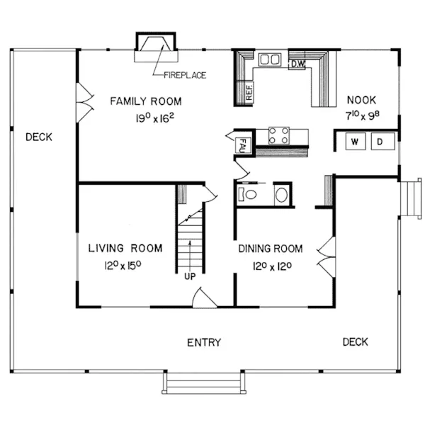 Lake House Plan First Floor - Tablerock Acadian Home 085D-0122 - Shop House Plans and More