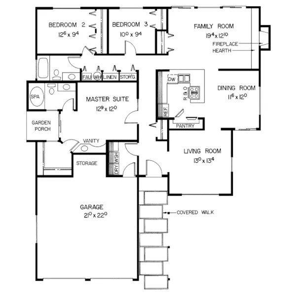 Traditional House Plan First Floor - Cheneaux Country Home 085D-0124 - Search House Plans and More