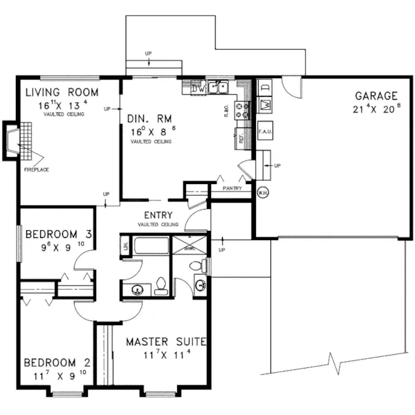 Contemporary House Plan First Floor - Turkey Canyon Ranch Home 085D-0131 - Shop House Plans and More