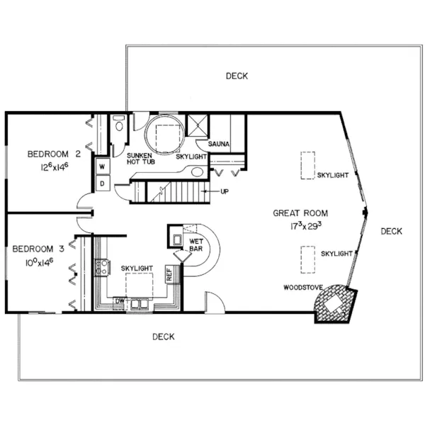 Vacation House Plan First Floor - Flowercrest Lake Home 085D-0136 - Search House Plans and More