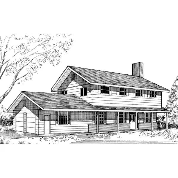 Traditional House Plan Front of Home - Cardwell Ridge Traditional Home 085D-0142 - Search House Plans and More