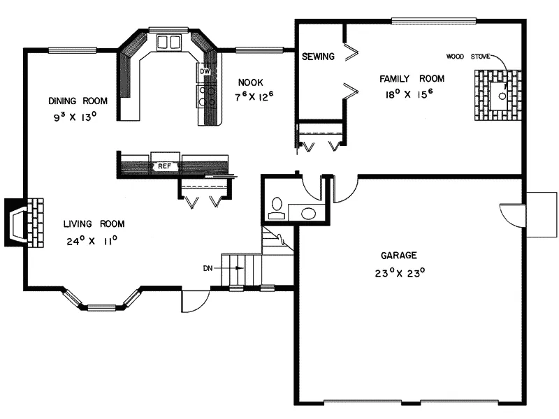 Country House Plan First Floor - Excelsior Hill Rustic Home 085D-0143 - Search House Plans and More