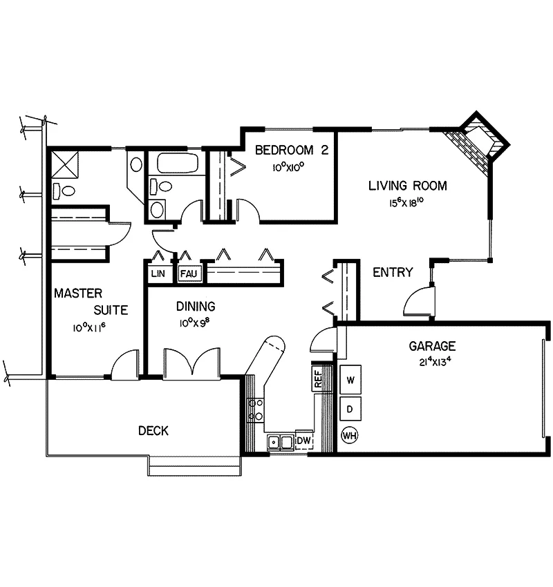 Ranch House Plan Second Floor - Davis Creek Modern Duplex 085D-0146 - Search House Plans and More