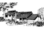 Ranch House Plan Front of Home - Davis Creek Modern Duplex 085D-0146 - Search House Plans and More