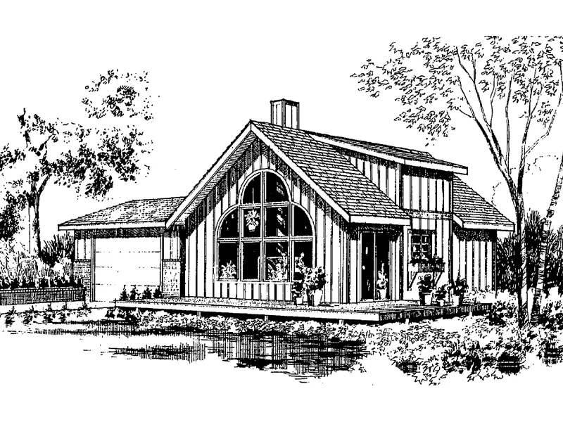 Cabin & Cottage House Plan Front of Home - Sunbright Rustic Cabin Home 085D-0148 - Shop House Plans and More