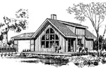 Cabin & Cottage House Plan Front of Home - Sunbright Rustic Cabin Home 085D-0148 - Shop House Plans and More