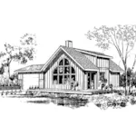 Modern House Plan Front of Home - Sunbright Rustic Cabin Home 085D-0148 - Shop House Plans and More