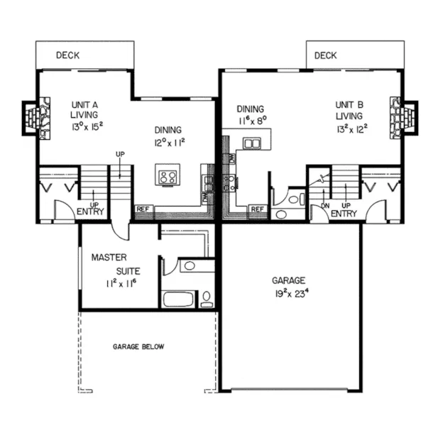 Adobe House Plans & Southwestern Home Design Second Floor - Sasha Place Modern Duplex 085D-0151 - Shop House Plans and More