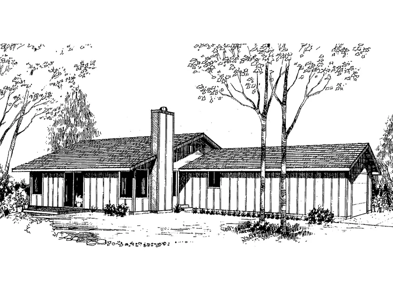 Ranch House Plan Front of Home - Holmeswood Rustic Ranch Home 085D-0152 - Search House Plans and More